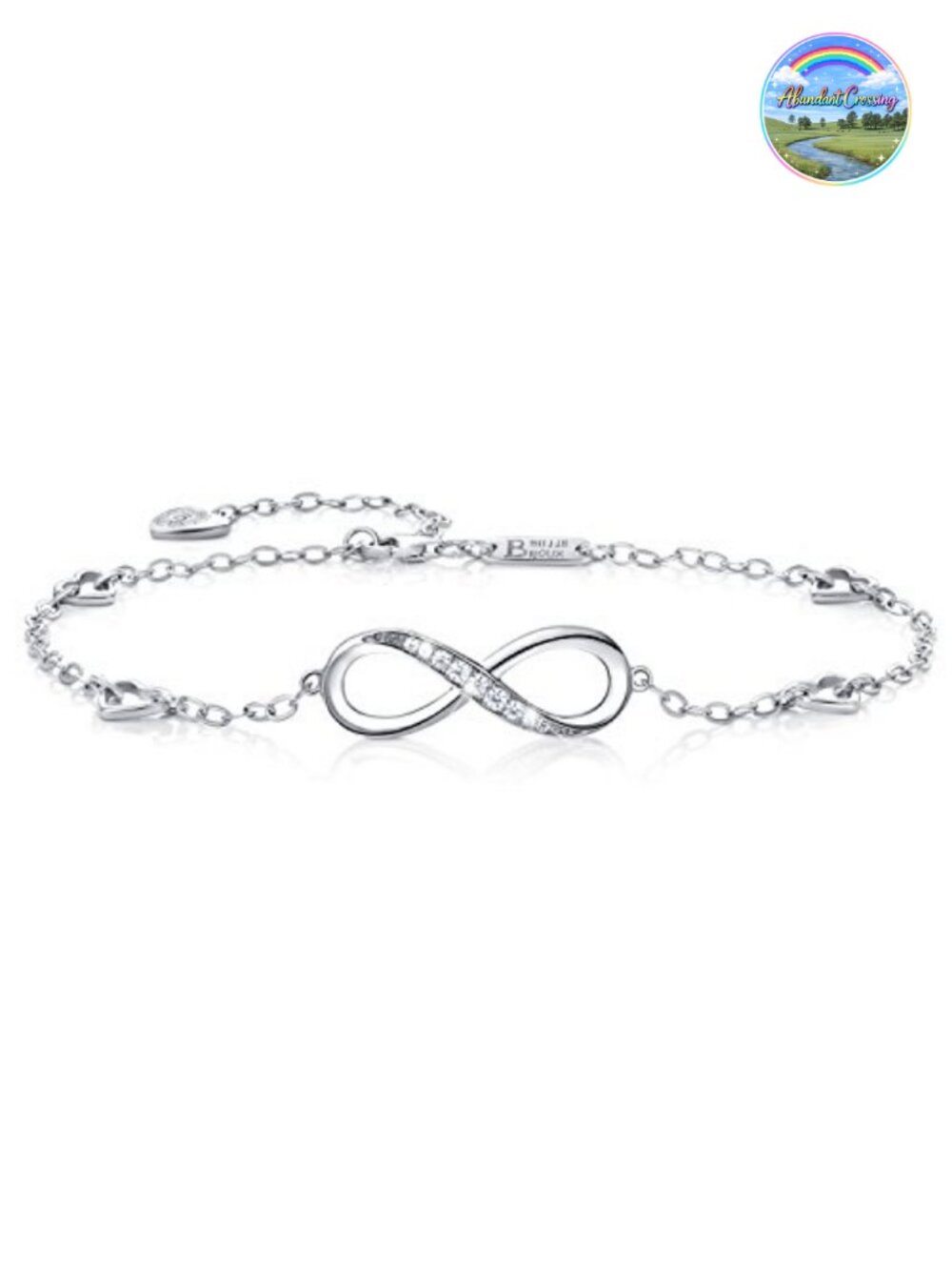 925 Sterling Silver Infinity Anklet Bracelet Adjustable Large